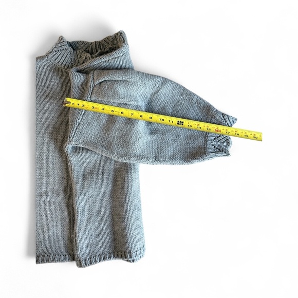 Gray Mustard Seed Oversized Sweater with Ruffle Sleeves - Picture 6 of 10